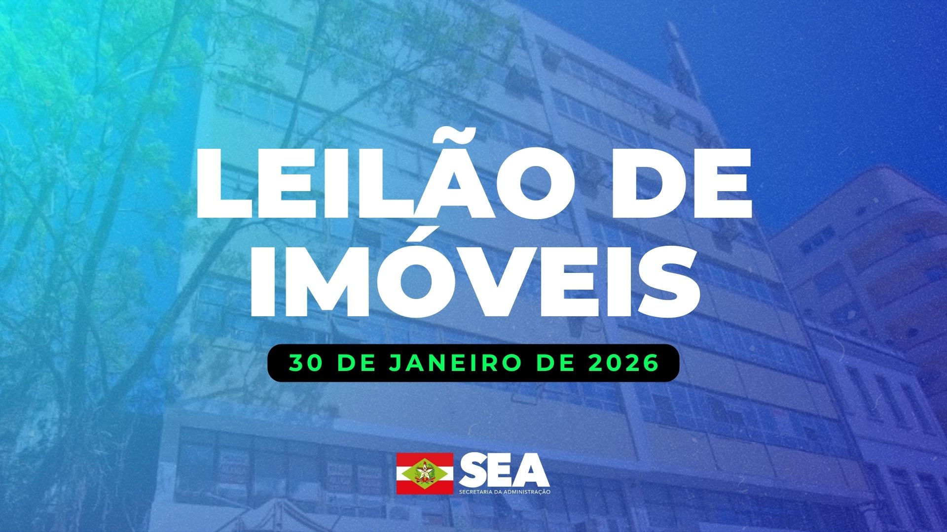 SEA promove o 1º leilão de bens imóveis de 2026 com oportunidades em diversas cidades
